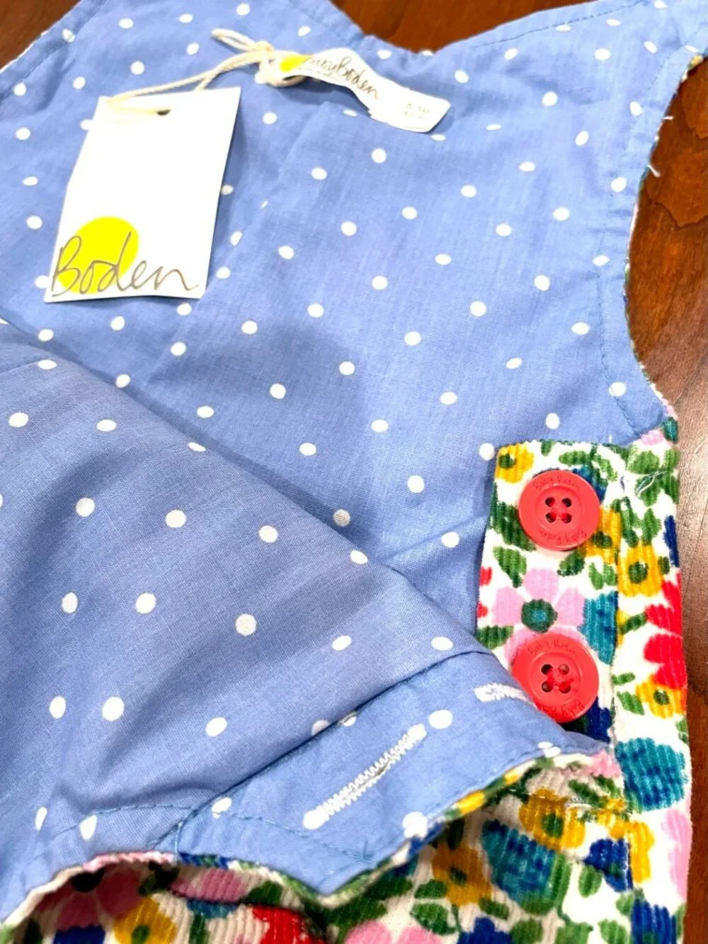 NWT!  Baby Boden Floral Courduroy Overalls - Sz. 0-3 mo.